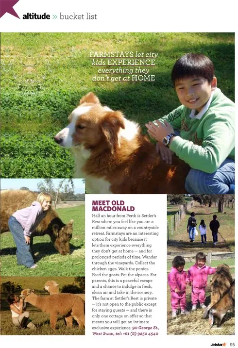 Settlers Rest - Jetstar Asia magazine article